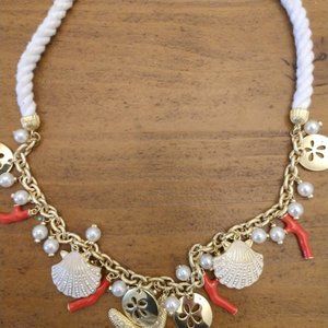 Lilly Pulitzer Chowdah necklace gold pearl shells starfish statement
